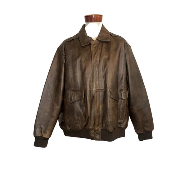 The original James Dean limited edition brown leather bomber jacket size XXL